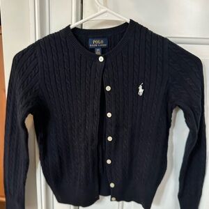 Girls Ralph Lauren Cotton Cable Knit Cardigan Size Small (7)
Navy Blue